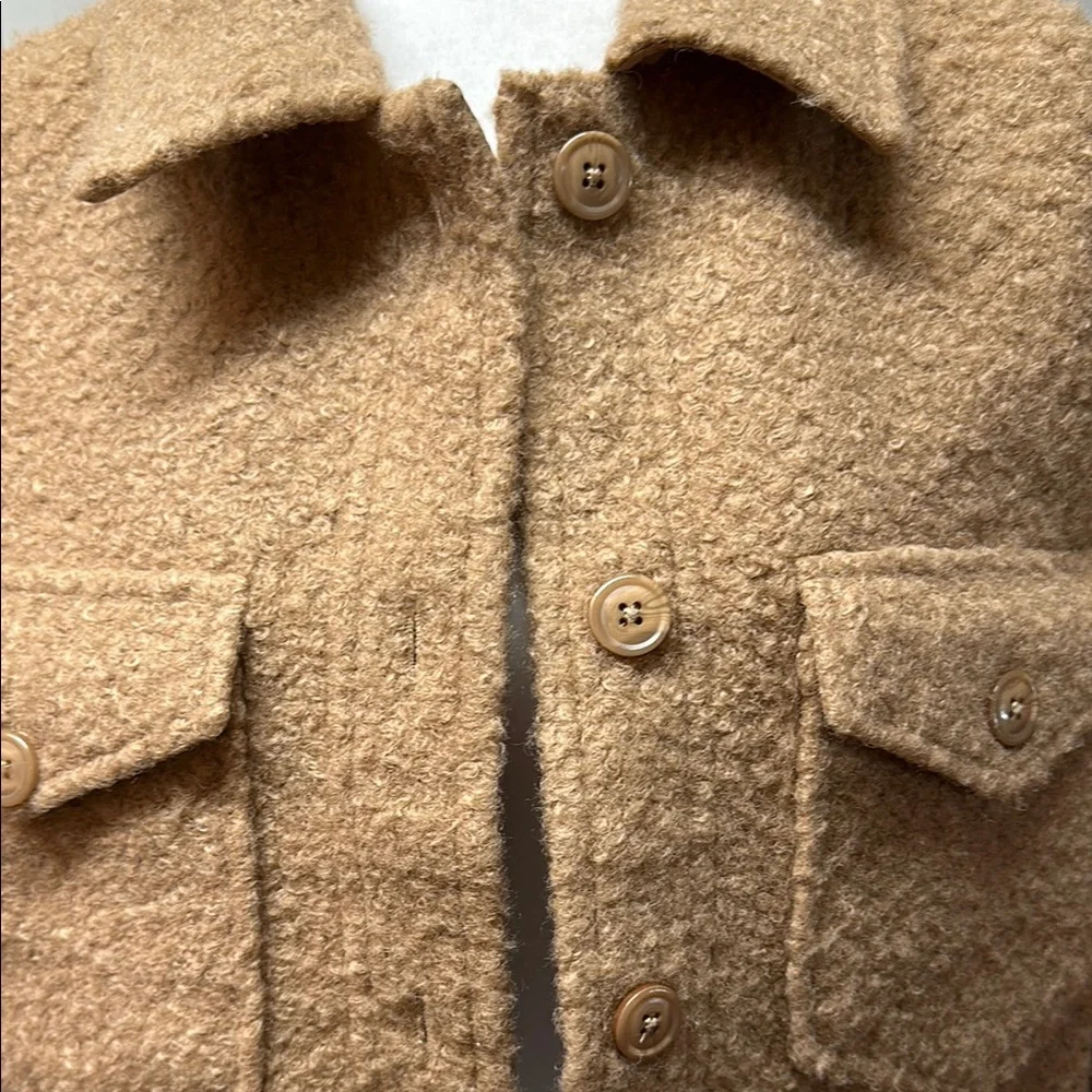 Tan Textured Button-Up Jacket - Picture 4 of 6